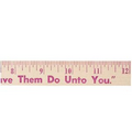 12" Natural Finish Flat Wood Ruler (Spot Color)